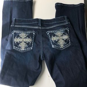 Wrangler Rock 47 Dark Wash Bootleg Jeans 27 x 32